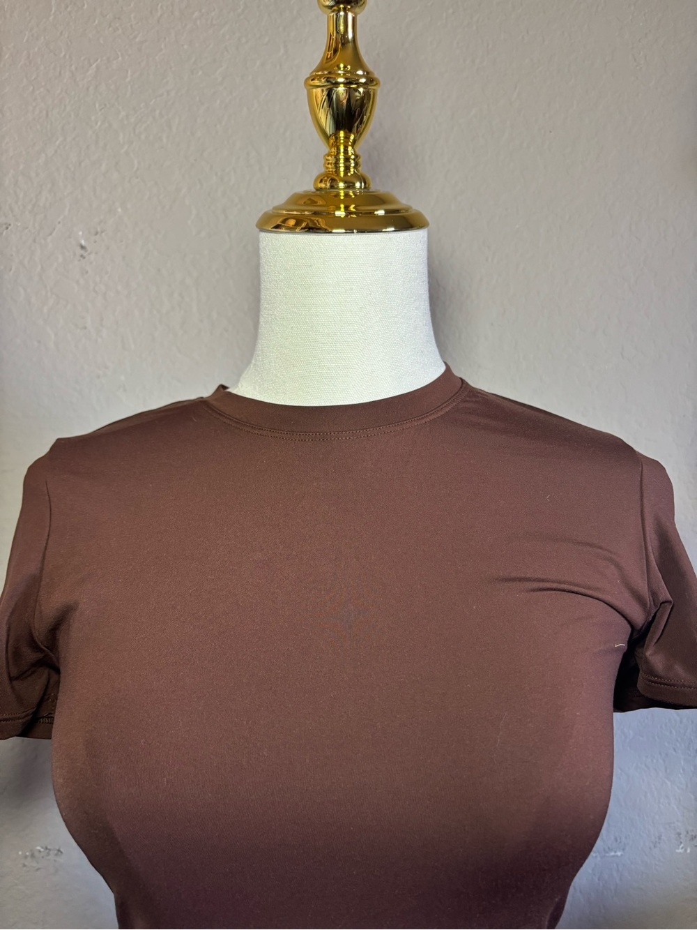 PINK Victoria's Secret BROWN AND GREEN Crewneck Short Sleeve Tee - Picture 2 of 6